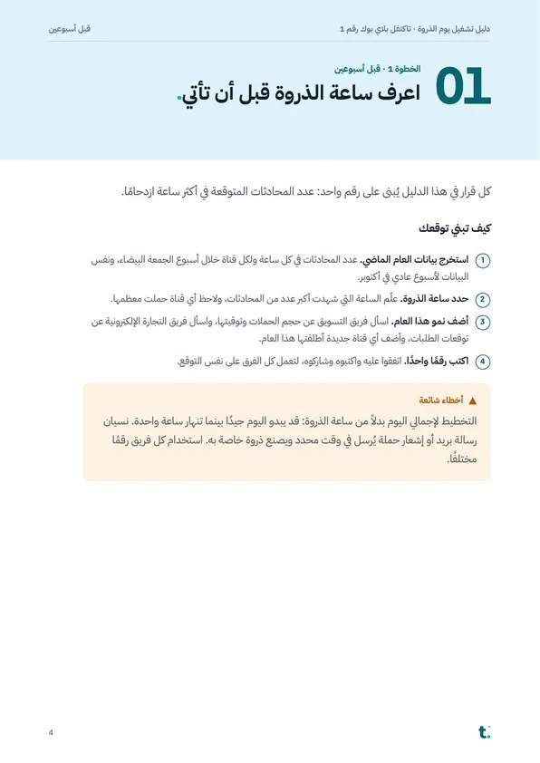 صفحة الخطوة الأولى: اعرف ساعة الذروة قبل أن تأتي