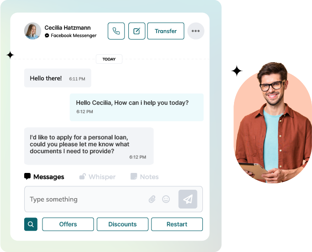 Live chat with customers directly from the Unified Inbox with ease